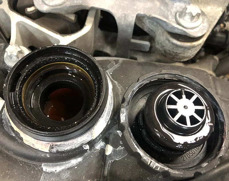 coolant fill port with cap removed